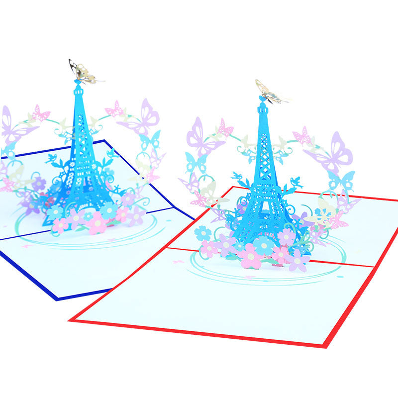 Paris Eiffel Tower Pop Up Card - Q&T 3D Cards and Envelopes