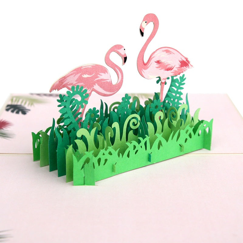Flamingos Pop Up Card