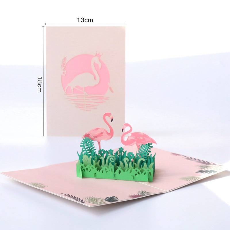 Flamingos Pop Up Card