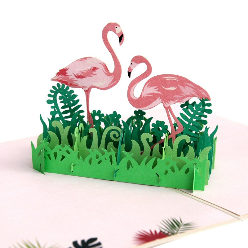 Flamingos Pop Up Card