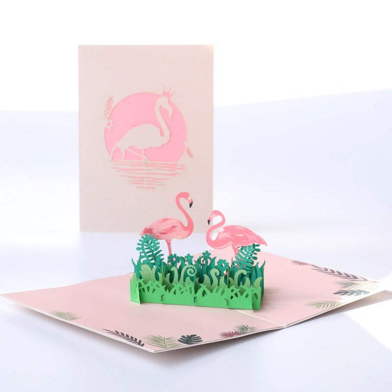 Flamingos Pop Up Card