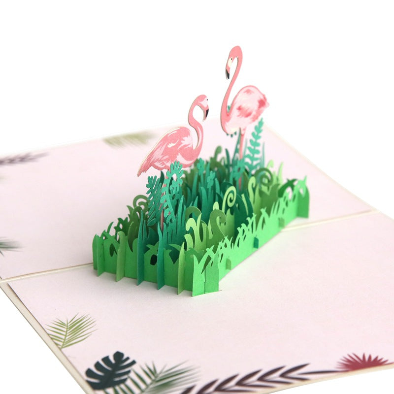 Flamingos Pop Up Card