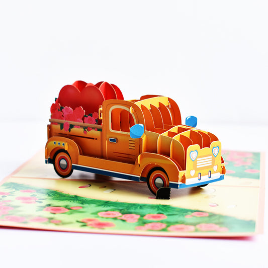 Love Truck Pop Up Card | Wedding Card | Valentines Day | Anniversary | Birtdhay | Greeting Card