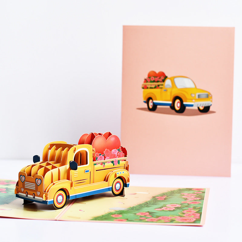 Love Truck Pop Up Card | Wedding Card | Valentines Day | Anniversary | Birtdhay | Greeting Card