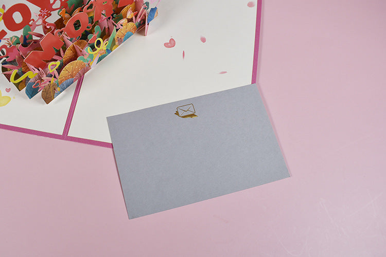 Love You More Romantic 3D Pop Up Card