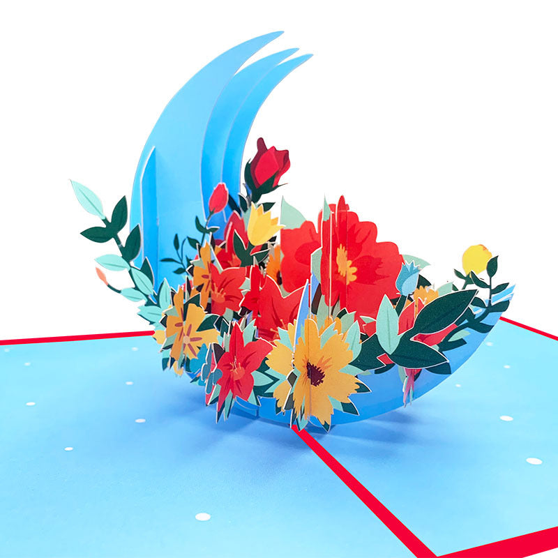 Moon Flowers Pop Up Card
