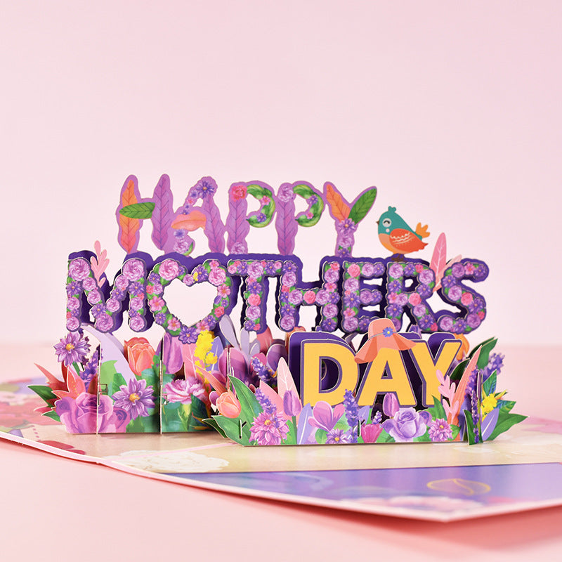 Mothers Day Pop Up Card in Purple