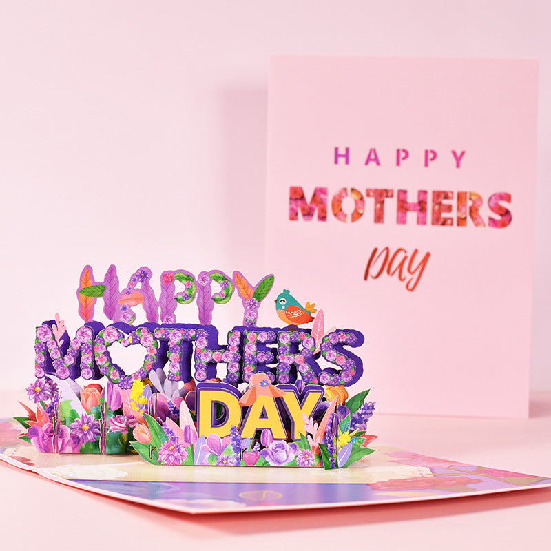 Mothers Day Pop Up Card in Purple