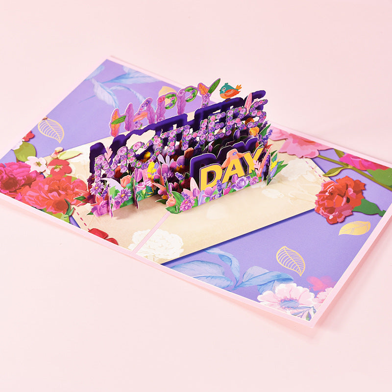 Mothers Day Pop Up Card in Purple
