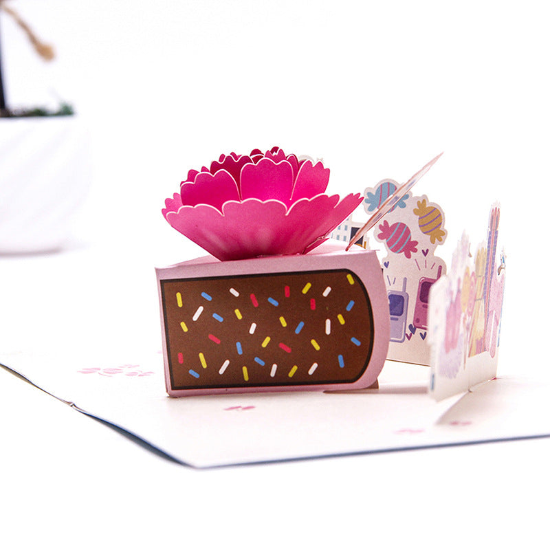 Piece of Birthday Cake Pop Up Card