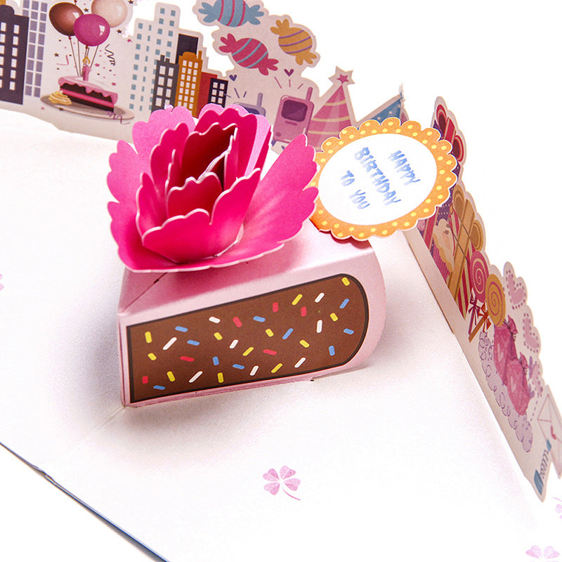Piece of Birthday Cake Pop Up Card