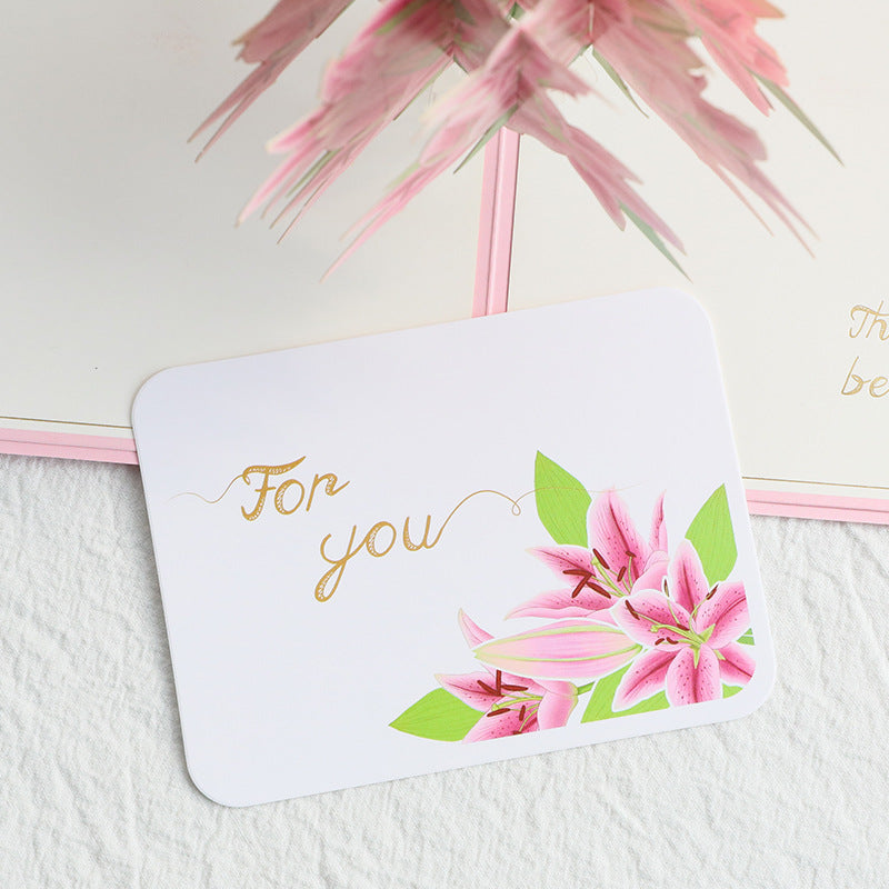 Pink Lilies Pop Up Card
