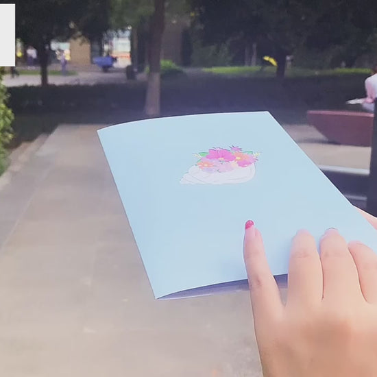 Flowers in Sea Shell Pop Up Card
