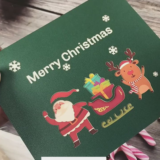 Christmas Pop Up Card - Santa in Sleigh