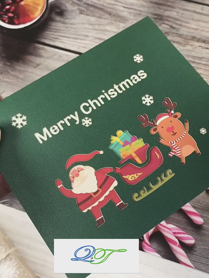 Christmas Pop Up Card - Santa in Sleigh