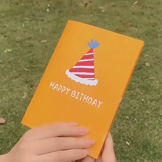 Funny Birthday Pop Up Card with Cat | 3D Card | Birthday Card | Black Cat | Party | Colourful Greeting Card
