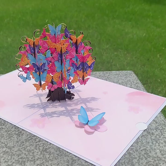 Butterfly Tree Pop Up Card | Mothers Day | Valentines Day | Wedding | Birthday | Sakura | 3D Card | Greeting Card