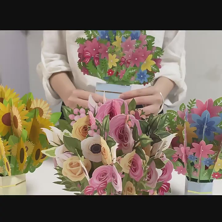 Colourful Standing Bouquet Pop Up Card - 4 Styles