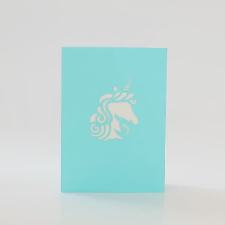 Rainbow Wings Unicorn Pop Up Card