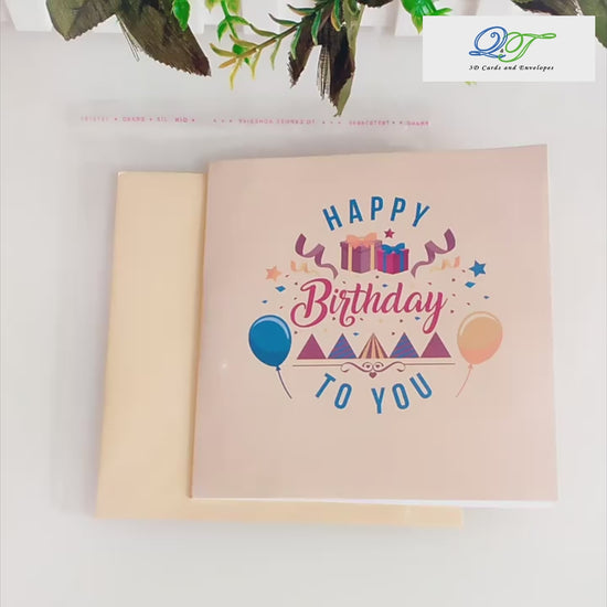 Colourful Birthday Cake Pop Up Card