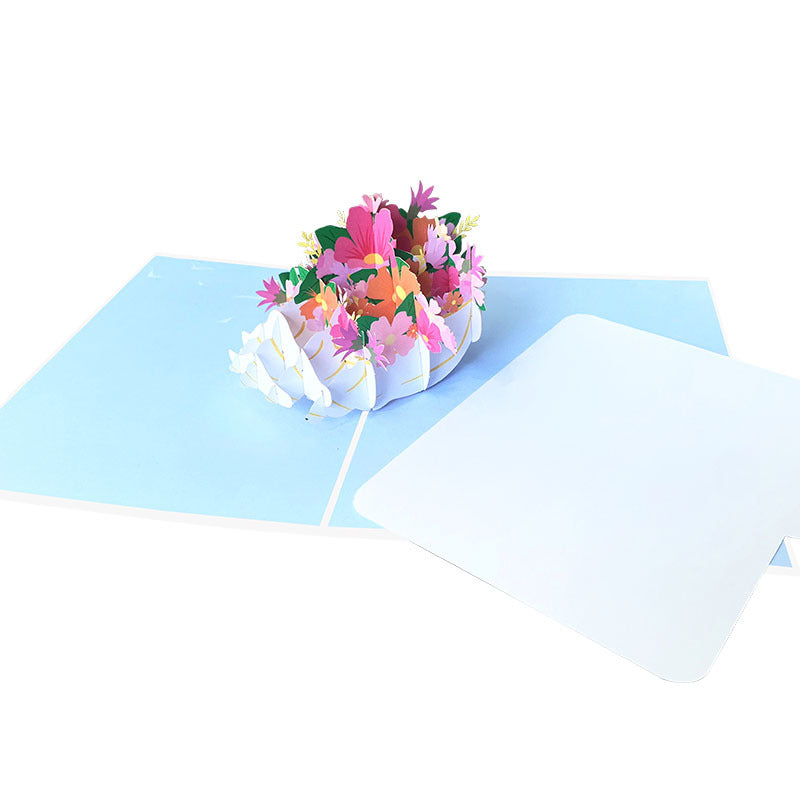 Flowers in Sea Shell Pop Up Card