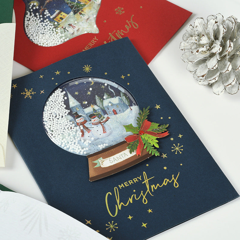 Christmas Cards with Snowing Sphere - 6 Variants