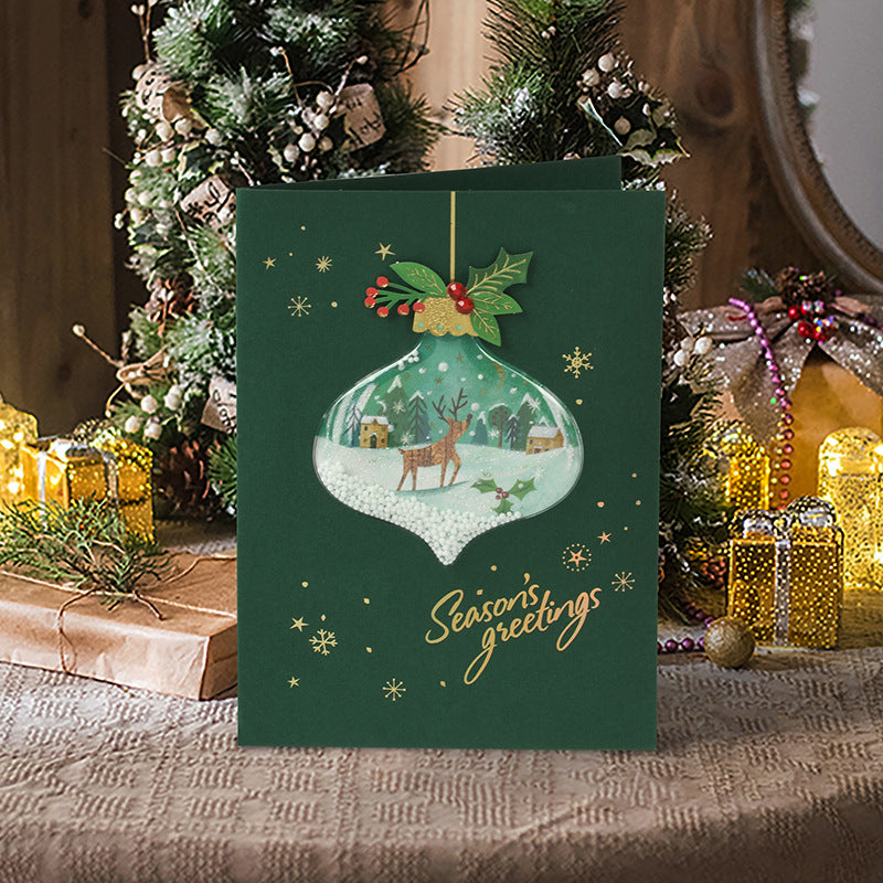 Christmas Cards with Snowing Sphere - 6 Variants