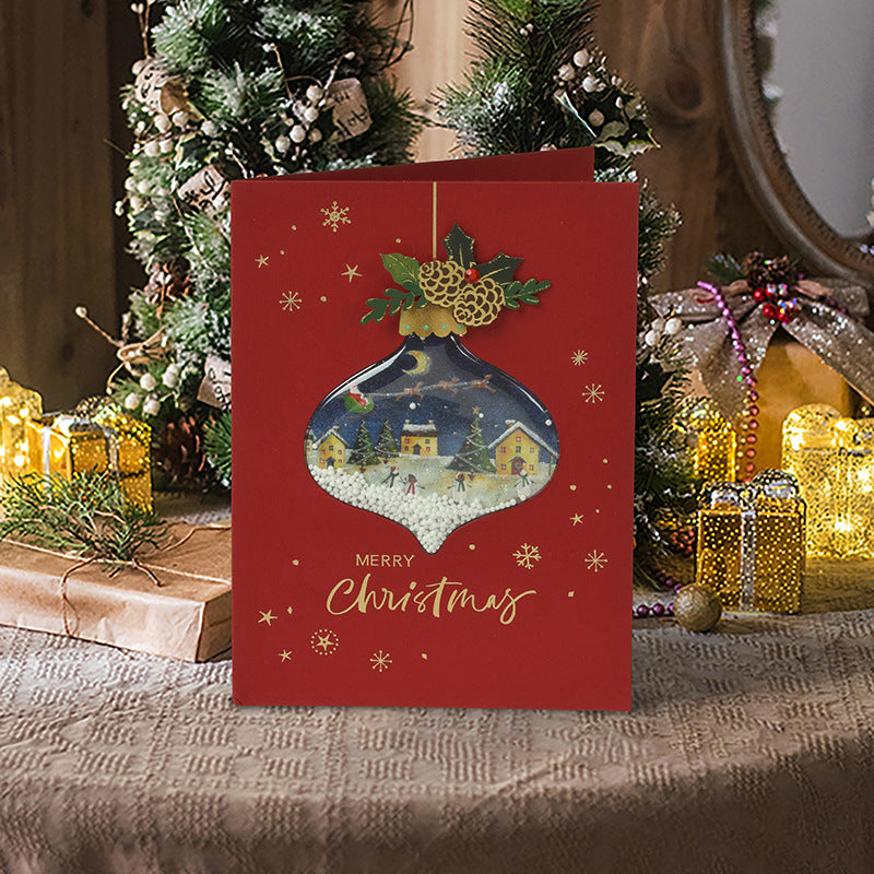 Christmas Cards with Snowing Sphere - 6 Variants