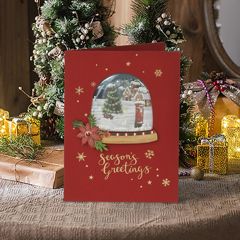 Christmas Cards with Snowing Sphere - 6 Variants
