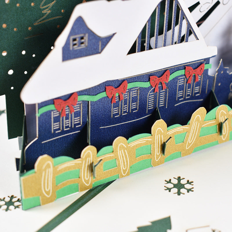 Skiing Santa Pop Up Card - Chrsitmas Card