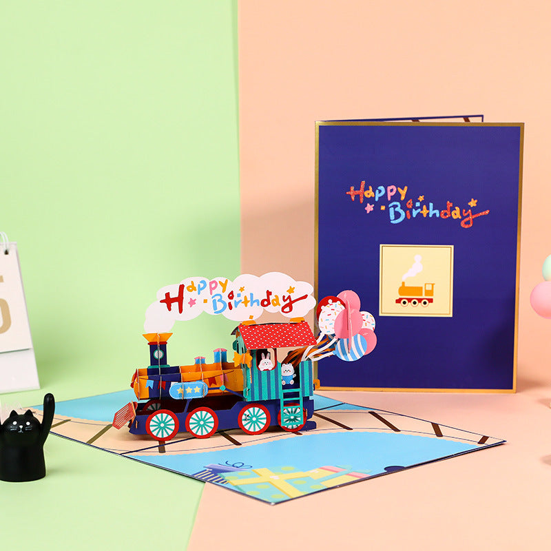 Birthday Pop Up Card - Happy Train