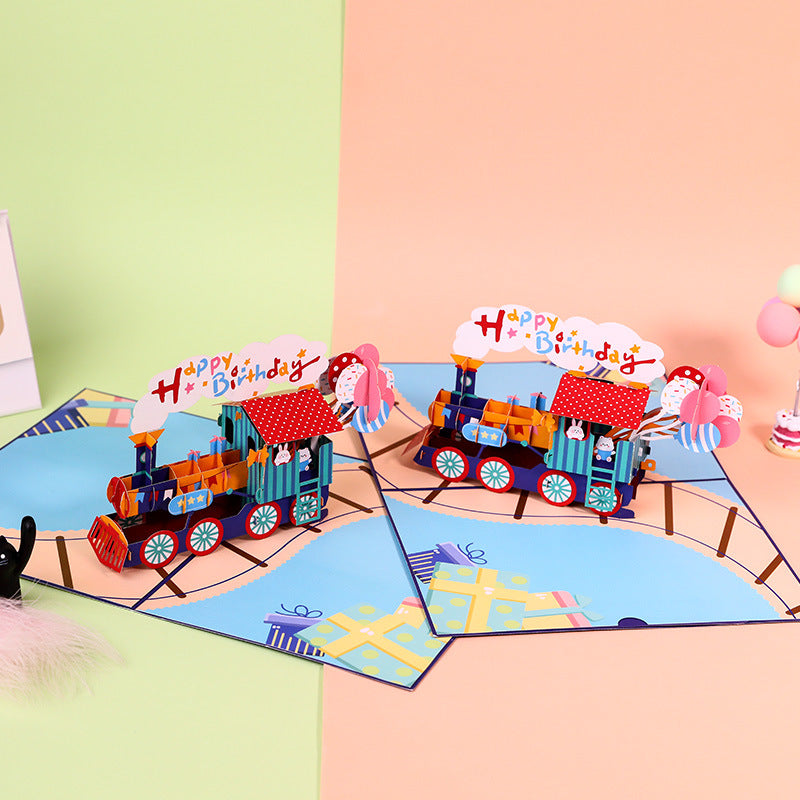 Birthday Pop Up Card - Happy Train