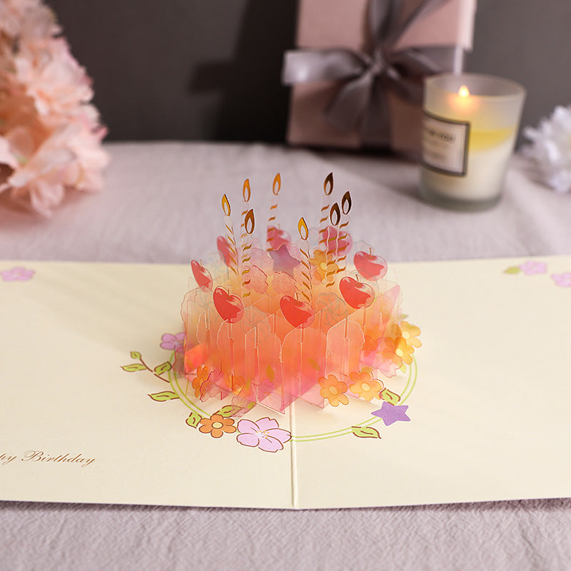 Orange Crystal Cake - Birthday Pop Up Card