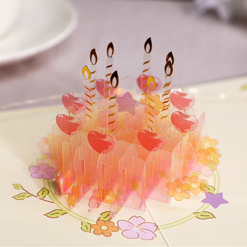 Orange Crystal Cake - Birthday Pop Up Card