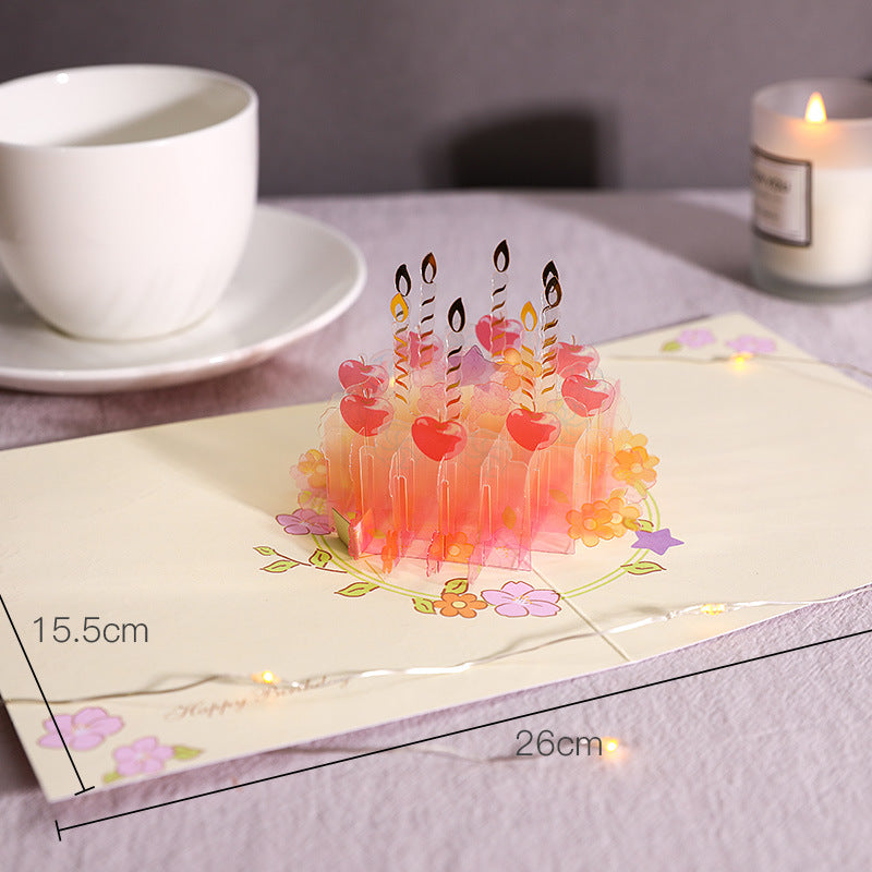 Orange Crystal Cake - Birthday Pop Up Card
