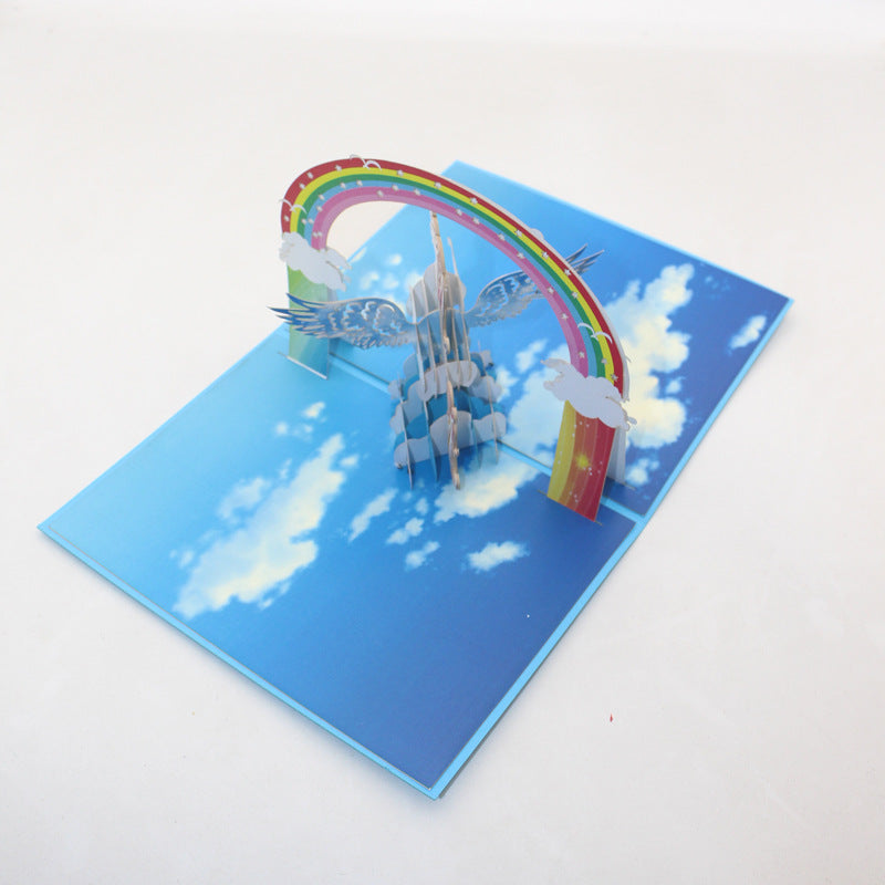  Blue Wings Unicorn Pop Up Card