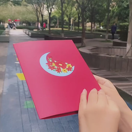 Moon Flowers Pop Up Card