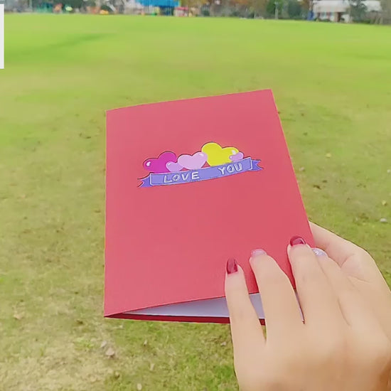 Love You Pop Up Card - Q&T 3D Cards and Envelopes