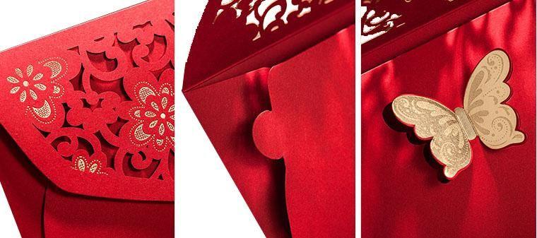 Decorative Envelope in Burgundy and Gold - Q&T 3D Cards and Envelopes