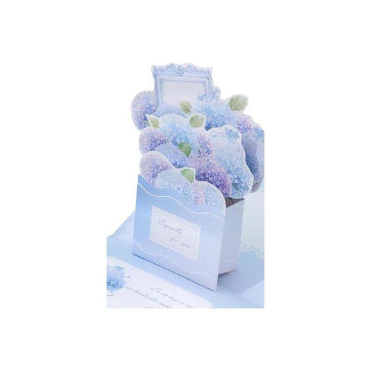 Especially For You Blue Flower Basket Pop Up Card - Q&T 3D Cards and Envelopes
