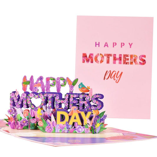 Mothers Day Pop Up Card in Purple - Q&T 3D Cards and Envelopes