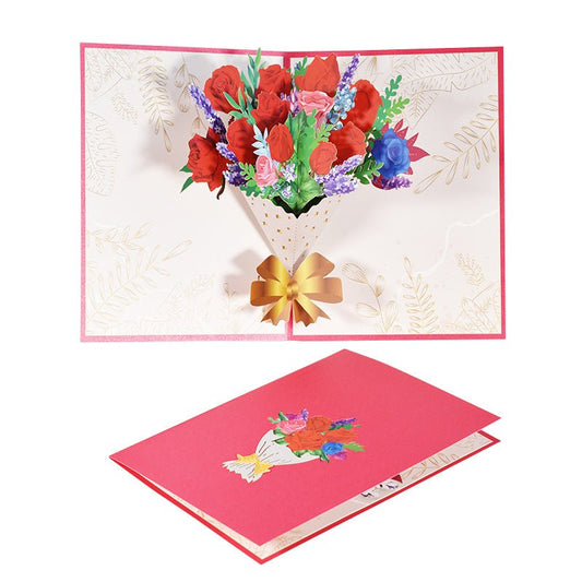 Red Roses Pop Up Card - Q&T 3D Cards and Envelopes